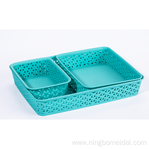 plastic storage baskets set stationery organize basket 3pcs